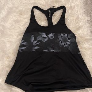 Black floral design workout top